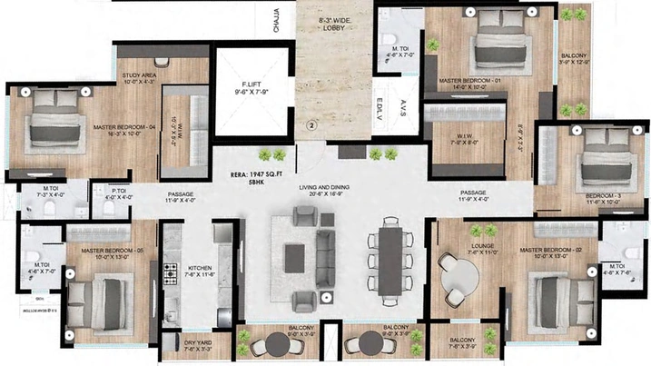 5 BHK Flat in Bhoomi Atharv Aaradhyam in Andheri East, Mumbai - Image 642529