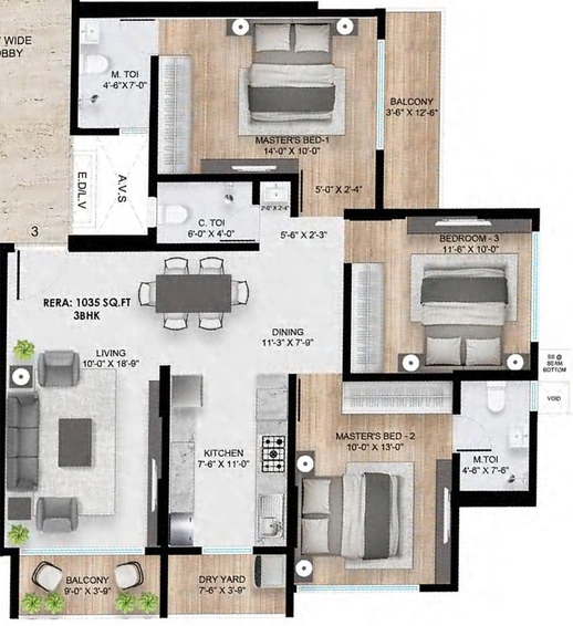 3 BHK Flat in Bhoomi Atharv Aaradhyam in Andheri East, Mumbai - Image 642527