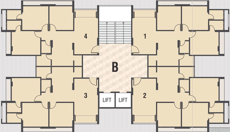 Floor Plan of Sukirti Greens in Bopal, Ahmedabad - Image 89297