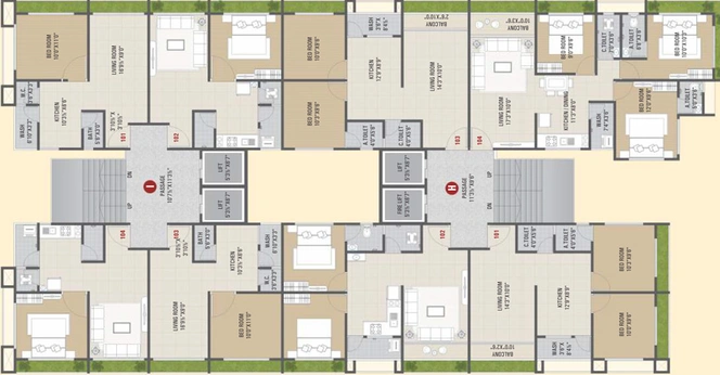 Floor Plan of Shubham Heights in Devadh, Surat - Image 87828