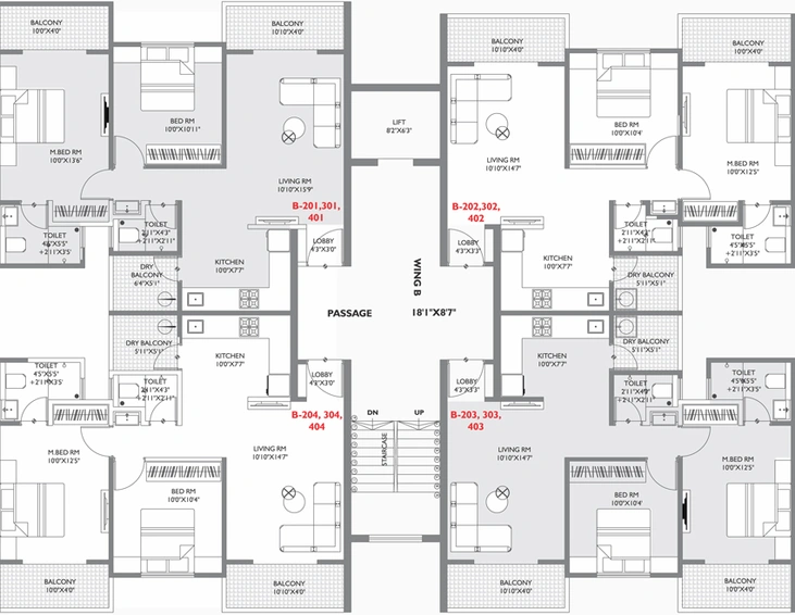 Floor Plan of Tulip Infinity Cube in Punawale, Pune - Image 22965