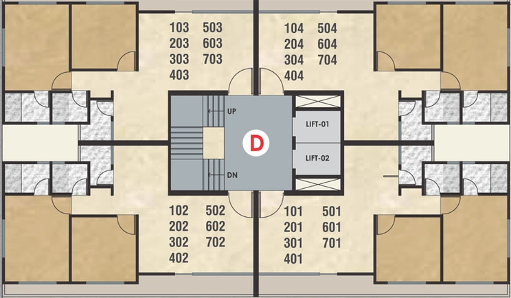 Floor Plan of Aaditya Aspire in Vasna Bhayli Main Road, Vadodara - Image 85395