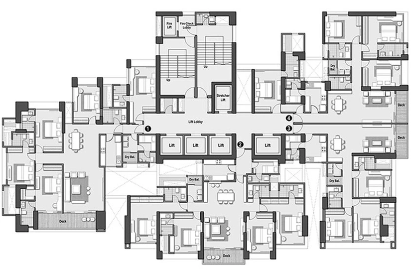 Floor Plan of Raheja The Riviere in Lower Parel West, Mumbai - Image 100921