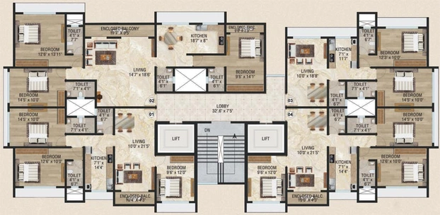 Floor Plan of Samarpan Gold Mist in Kandivali East, Mumbai - Image 85015