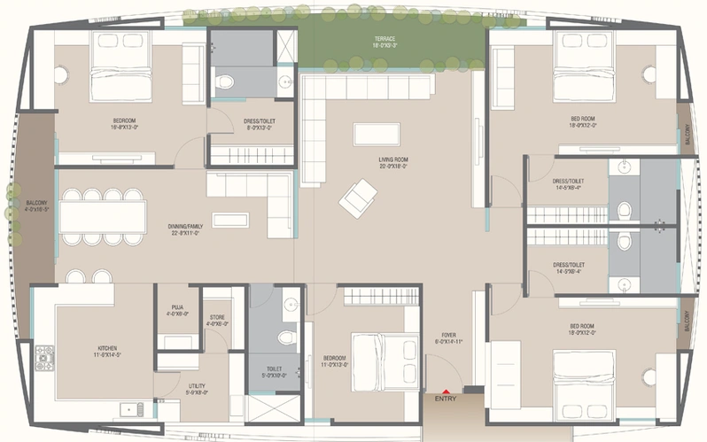 4 BHK Flat in Raamah Eternia in Vemali, Vadodara - Image 646651