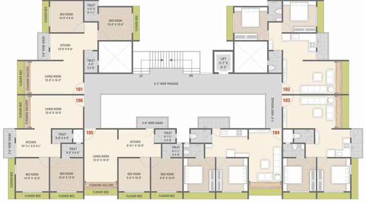 Floor Plan of Sai Citron Residency in Bamroli, Surat - Image 86413