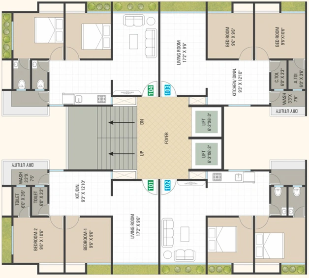 Floor Plan of Jivandeep Swastik Pride in Kosad, Surat - Image 85128