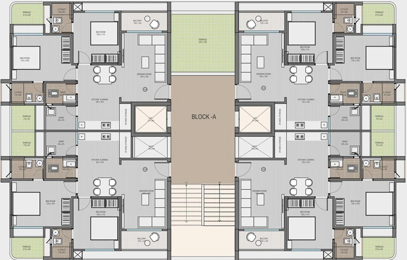 Floor Plan of Anmol Solitaire Vista 2 in Gota, Ahmedabad - Image 85137