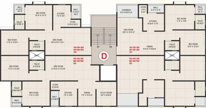 Floor Plan of Bansari Apartment in Ranip, Ahmedabad - Image 88642