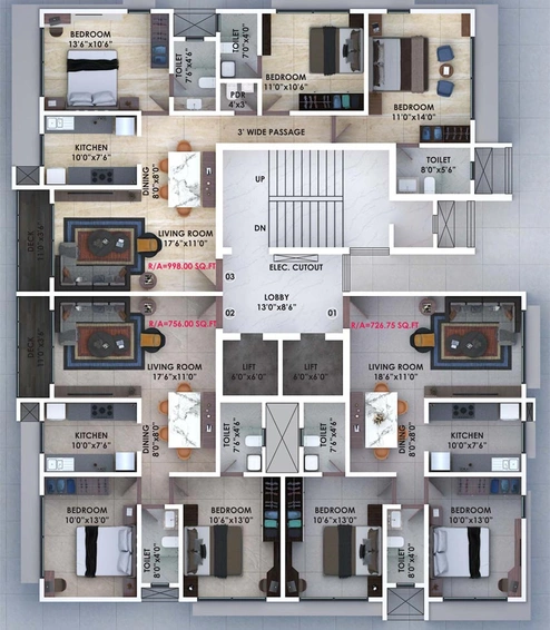 Floor Plan of Shagun Residency in Vile Parle West, Mumbai - Image 85711
