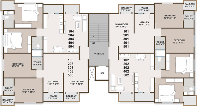 Floor Plan of Aaditya Residency 2 in Gotri, Vadodara - Image 85417
