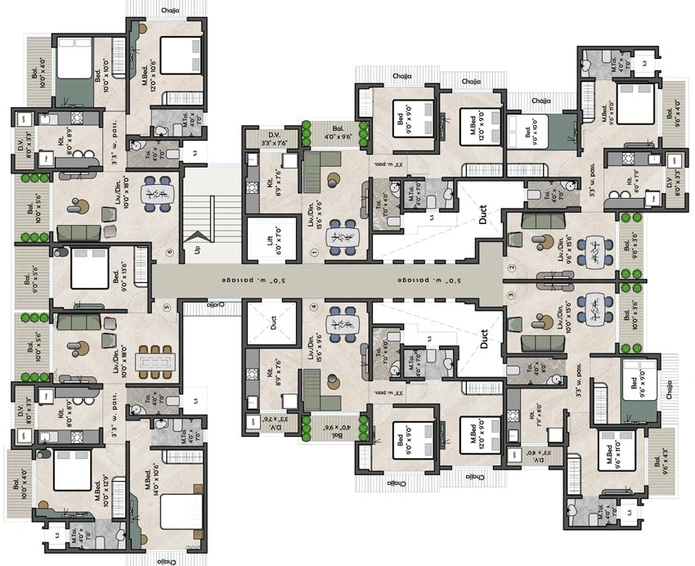 Floor Plan of Decent Evoq in Mahim Road, Palghar - Image 85629