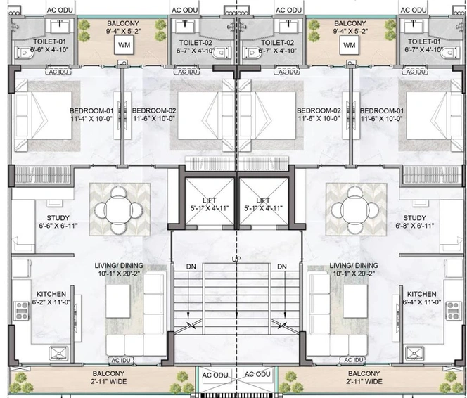 Floor Plan of M3M Antalya Hills in Sector 79, Gurgaon - Image 88497