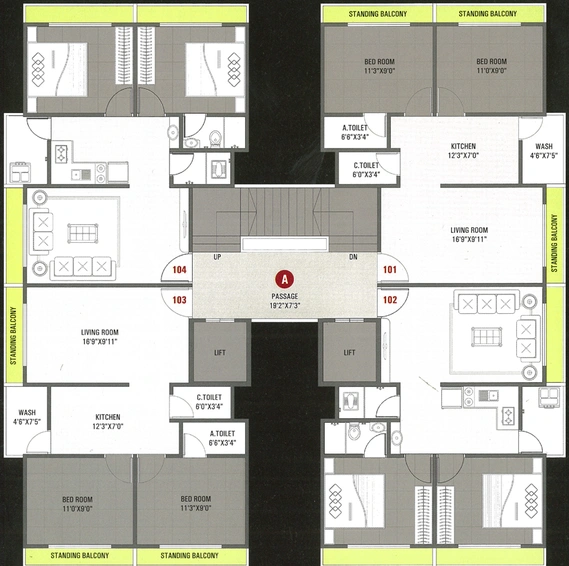 Floor Plan of Savani Prayosha Home in Dindoli, Surat - Image 85870
