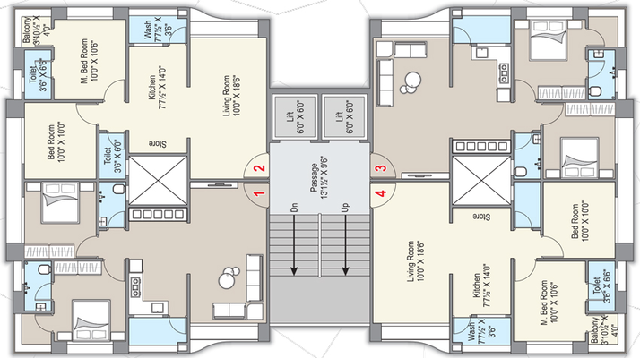Floor Plan of Sai Luxuria in Kosad, Surat - Image 86438