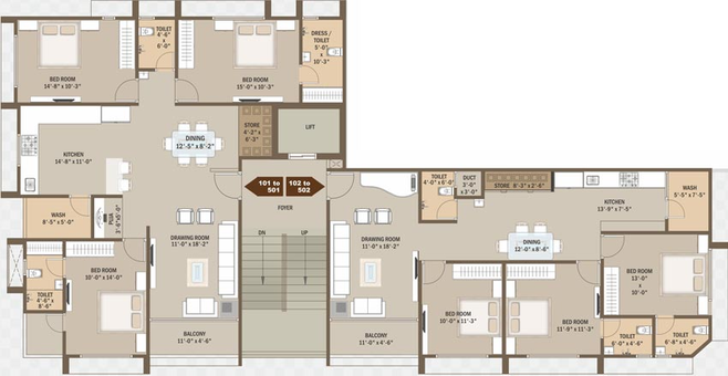Floor Plan of Shivam Bhagirath in New Maninagar, Ahmedabad - Image 88809