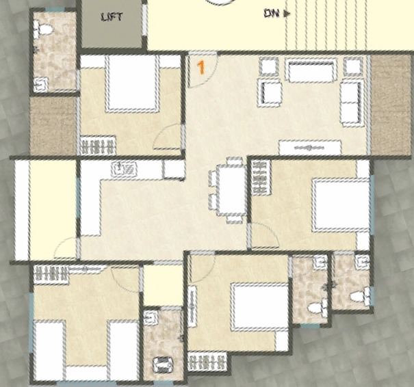 4 BHK Flat in Shine City Homes in Rander, Surat - Image 647491