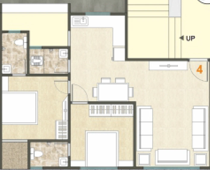 2 BHK Flat in Shine City Homes in Rander, Surat - Image 647488