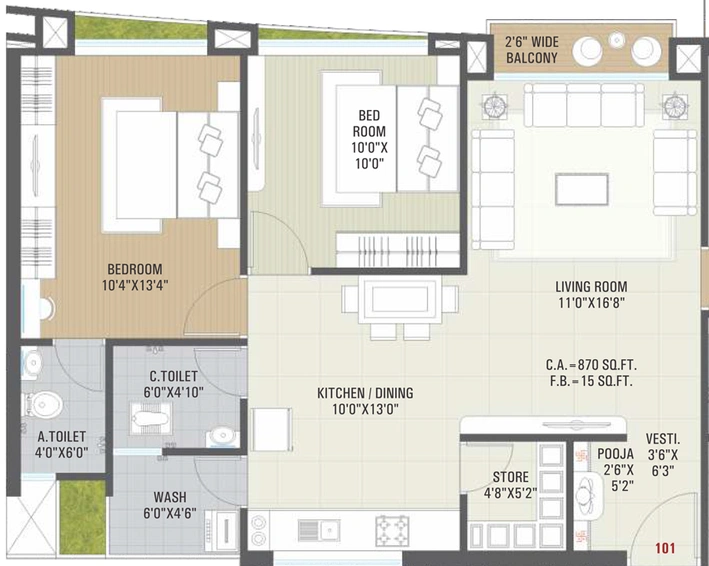 3 BHK Flat in Shrungal Heaven in Althan, Surat - Image 645999
