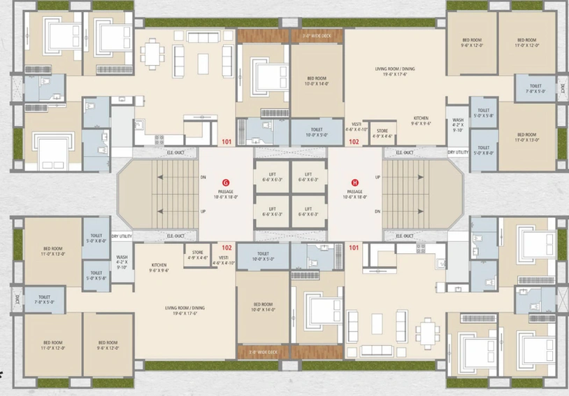 Floor Plan of Anjani Ambrosia in Jahangirpura, Surat - Image 86776