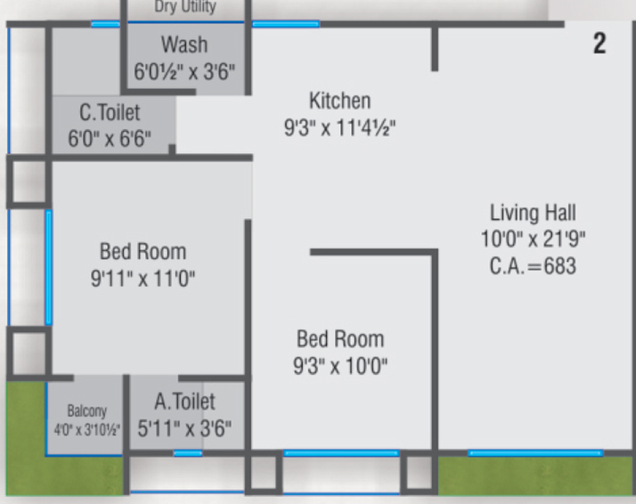 2 BHK Flat in Vihaldham Nilkanth Residency in Amroli, Surat - Image 646071