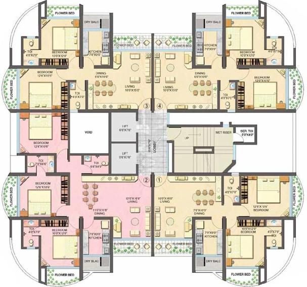 Floor Plan of Sanghvi Heights in Wadala East, Mumbai - Image 85743