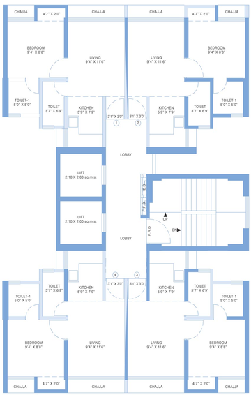 Floor Plan of Bandra North Gulmohar Avenue in Bandra East, Mumbai - Image 85920