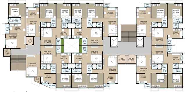 Floor Plan of Manvay Residency in Kadodara, Surat - Image 88017