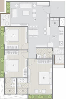 3 BHK Flat in Alok One 35 in Bopal, Ahmedabad - Image 655690