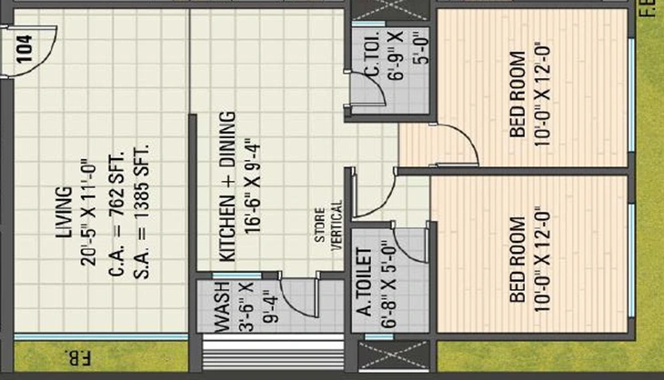 2 BHK Flat in Ramani Sun Rise in Vesu, Surat - Image 647840