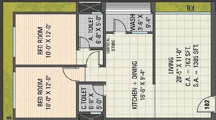 2 BHK Flat in Ramani Sun Rise in Vesu, Surat - Image 647841