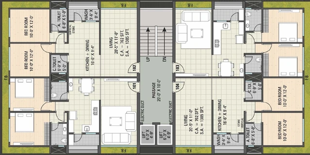 Floor Plan of Ramani Sun Rise in Vesu, Surat - Image 86545