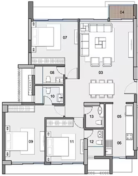 3 BHK Flat in Radius 64 Greens in Santacruz West, Mumbai - Image 646281