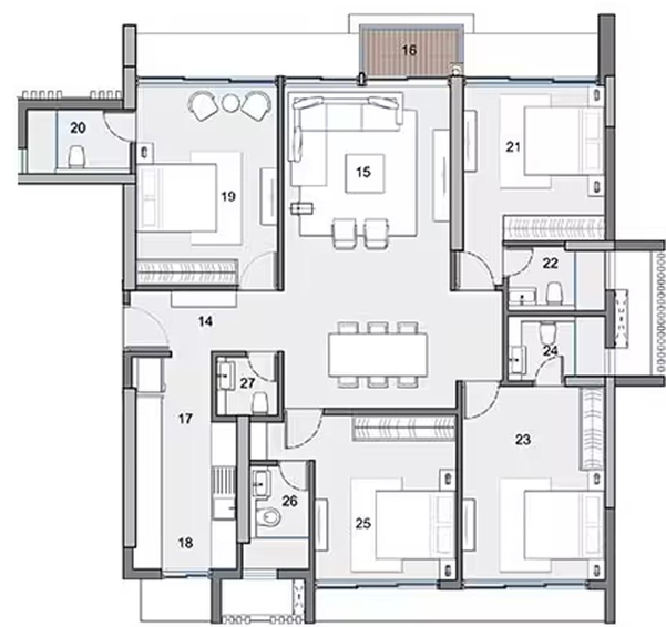4 BHK Flat in Radius 64 Greens in Santacruz West, Mumbai - Image 646282