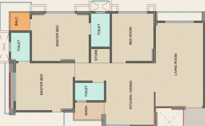 3 BHK Flat in Pinnacle Mulberry Heaven in Sonari, Surat - Image 646394