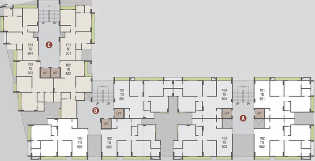 Floor Plan of Palladian Greens in Bopal, Ahmedabad - Image 85998