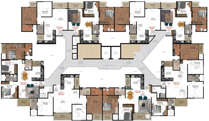 Floor Plan of Success Windsor Tower in Ravet, Pune - Image 23907