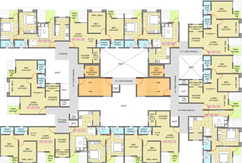 Floor Plan of Kiarah Terrazo in Hadapsar, Pune - Image 23922