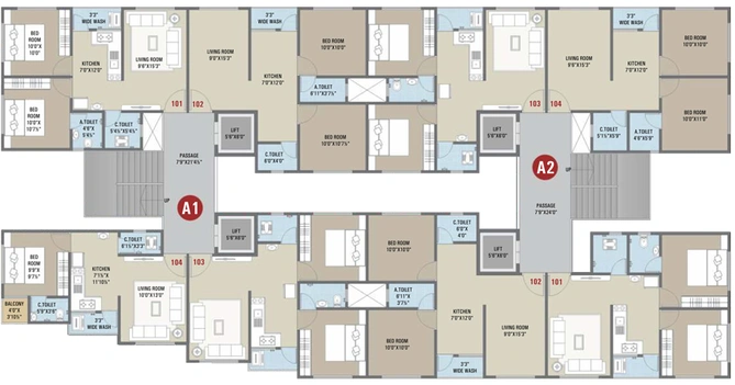 Floor Plan of Shree White Palace in Amroli, Surat - Image 86509
