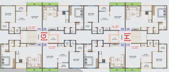 Floor Plan of Krishna Residency in Kholvad, Surat - Image 86537