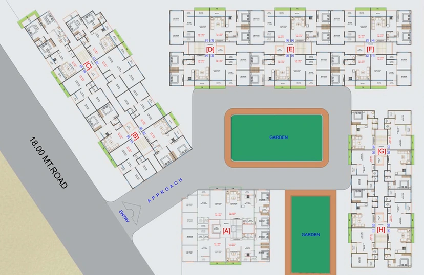 Master Plan of Krishna Residency in Kholvad, Surat - Image 86538