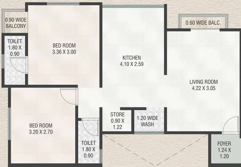 2 BHK Flat in Kanha Shree Vimalnath Residency in Waghodia Road, Vadodara - Image 699206