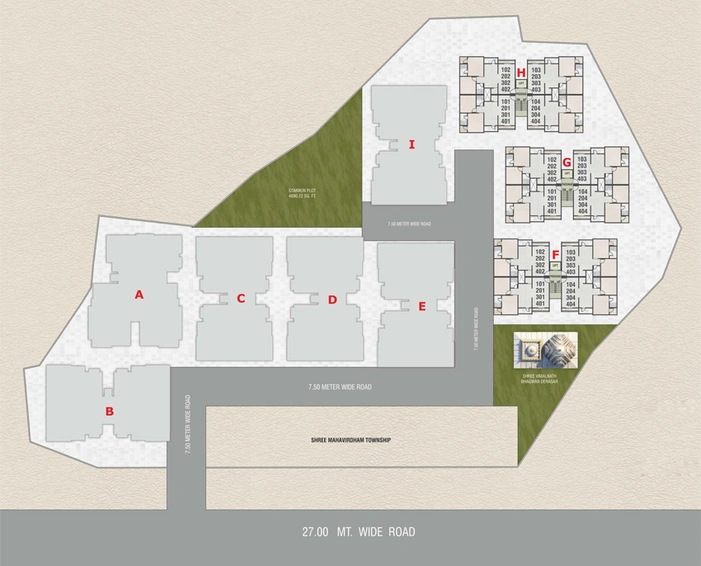 Master Plan of Kanha Shree Vimalnath Residency in Waghodia Road, Vadodara - Image 103916