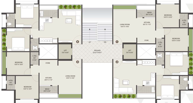 Floor Plan of Axis Vaidehi Heights in Karadva Gam, Surat - Image 86559