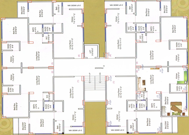 Floor Plan of Shree Dharmabhakti Residency in Sachin, Surat - Image 88336