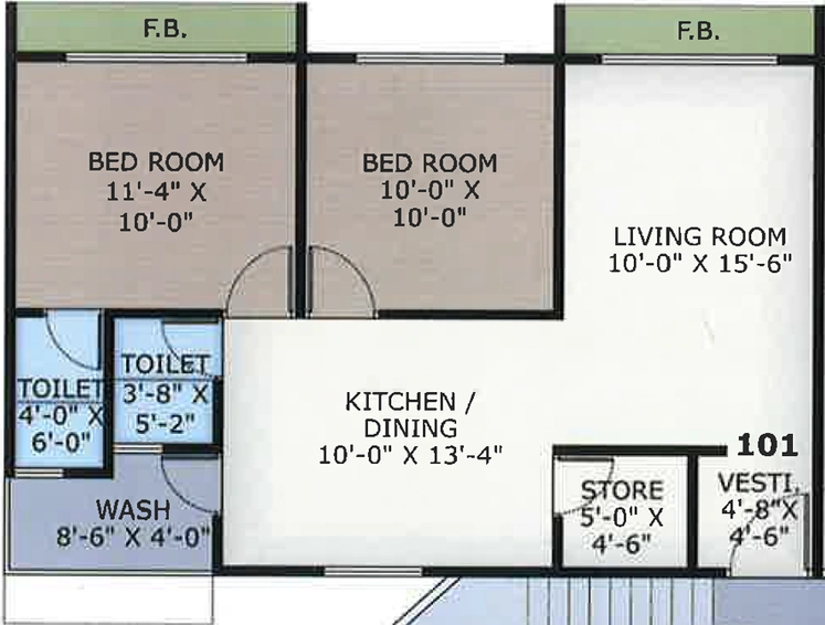 2 BHK Flat in Blue City in Nana Varachha, Surat - Image 653129