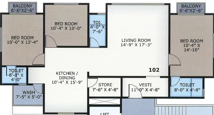 3 BHK Flat in Blue City in Nana Varachha, Surat - Image 653131