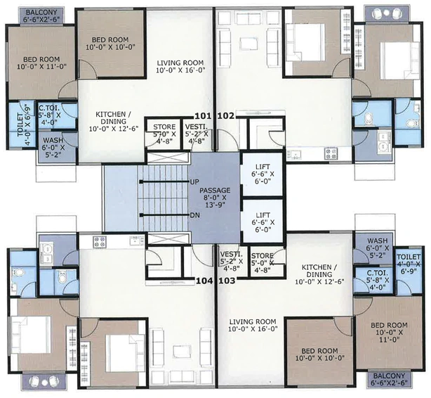 Floor Plan of Blue City in Nana Varachha, Surat - Image 88060