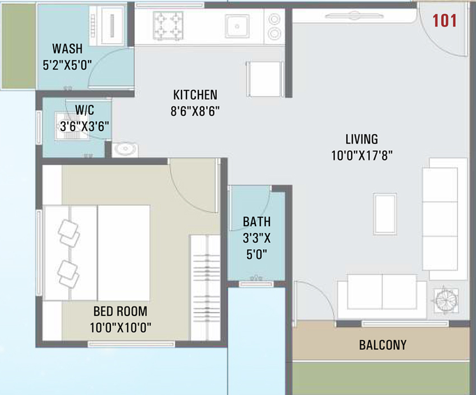 1 BHK Flat in Bhavani Sky 9 Living in Limbayat, Surat - Image 648171