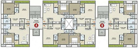 Floor Plan of SK Radhe Residency in Godadara, Surat - Image 86592